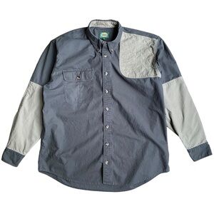 Cabelas Canvas Shooting Shirt Mens XL Hunting Shoulder Pad Brown Field Safari